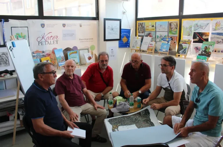 Enigmatët gjilanas për vizitë pune te Shoqata e Karikaturistëve “Hithi”, në Ferizaj